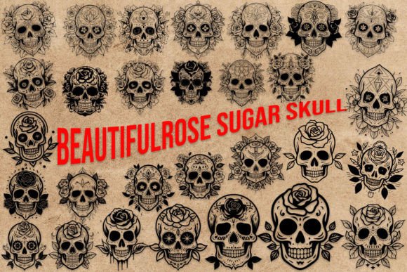 Beautiful Rose Sugar Skull Font - Featured Image