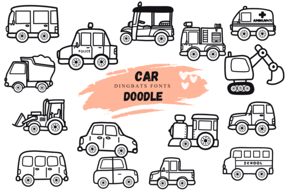Car Doodle Font - Featured Image