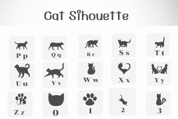 Cat Sihouette Font - Featured Image