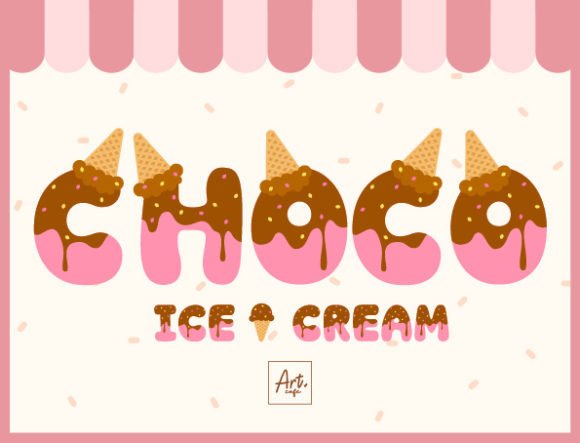 Chocolate Ice Cream Font - Featured Image