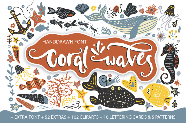 Coral Waves Font - Featured Image