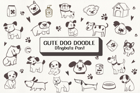 Cute Dog Doodle Font - Featured Image