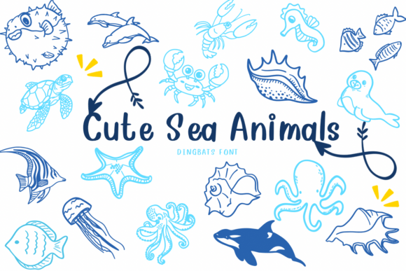 Cute Sea Animals Font - Featured Image