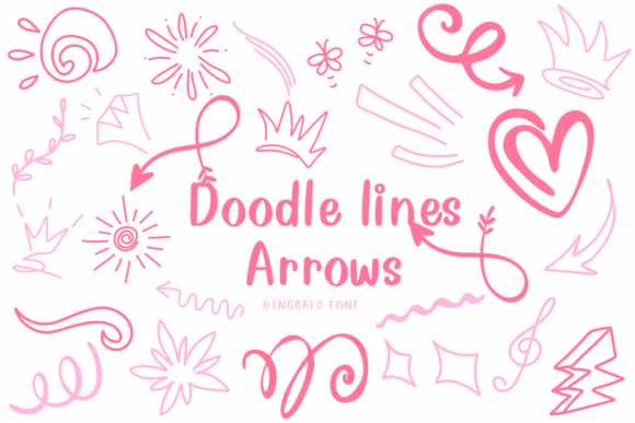 Doodle Lines Arrows Font - Featured Image
