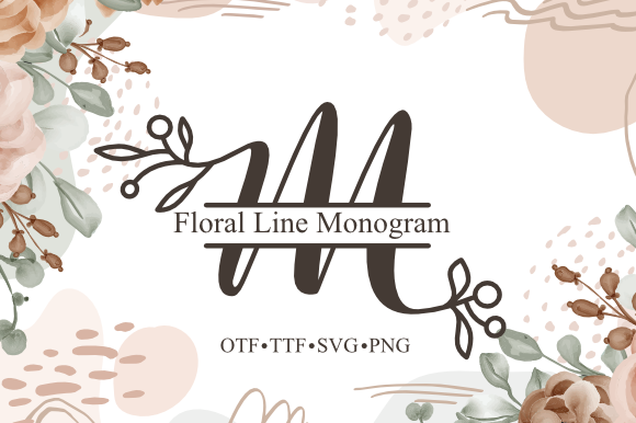 Floral Line Monogram Font - Featured Image