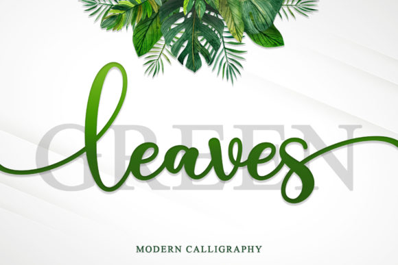 Green Leaves Font - Featured Image