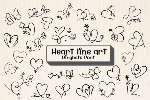 Heart Line Art Font - Featured Image
