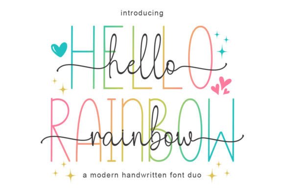 Hello Rainbow Duo Font - Featured Image