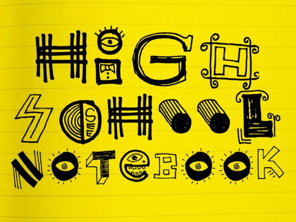 High School Notebook Font - Featured Image