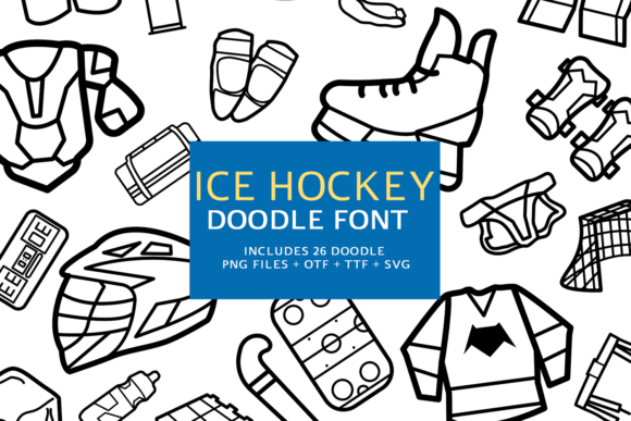 Ice Hockey Doodle Font - Featured Image