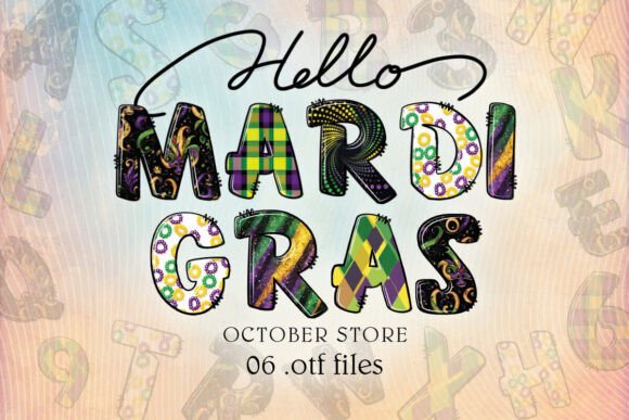 Mardi Gras Alphabet Font - Featured Image