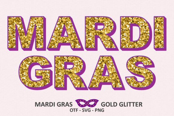 Mardi Gras Gold Glitter Font - Featured Image