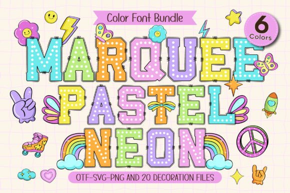 Marquee Pastel Neon Font - Featured Image