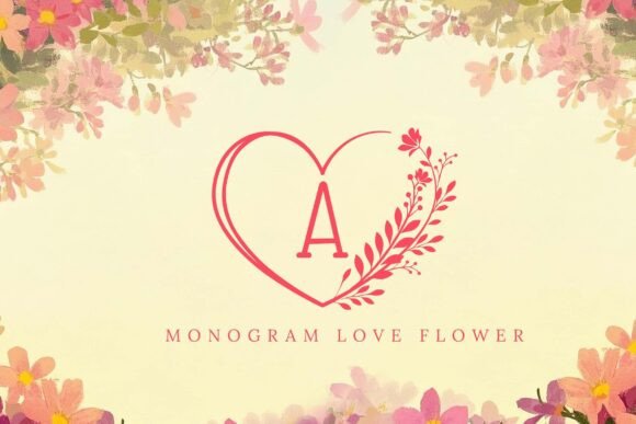 Monogram Love Flower Font - Featured Image