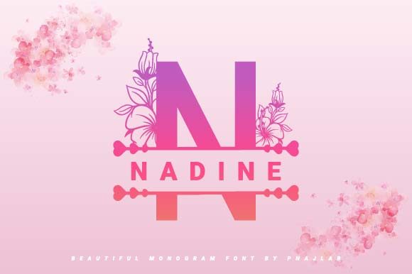 Nadine Flowers Monogram Font - Featured Image