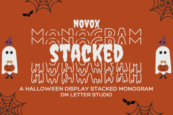 Novox Ghost Stacked Monogram Font - Featured Image