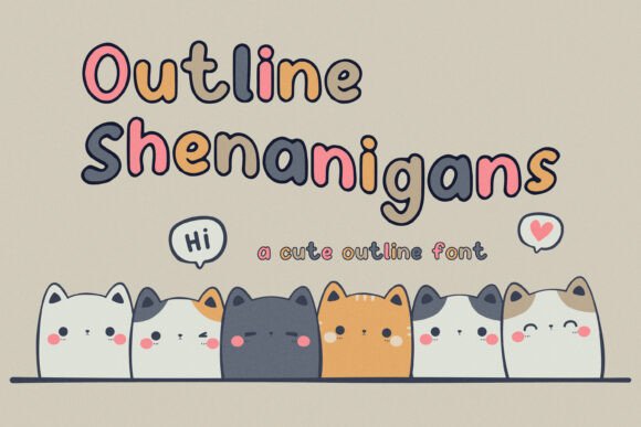 Outline Shenanigans Font - Featured Image