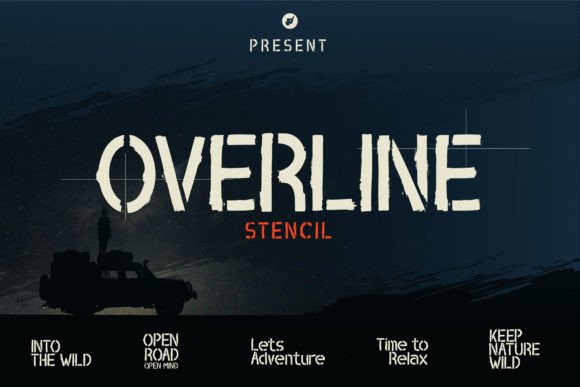 Overline Stencil Font - Featured Image