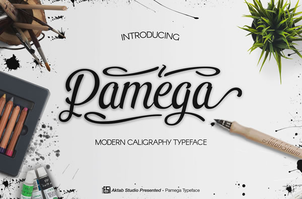 Pamega Script Font - Featured Image
