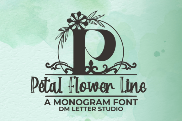 Petal Flower Line Monogram Font - Featured Image
