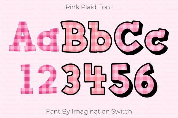 Pink Plaid Font - Featured Image