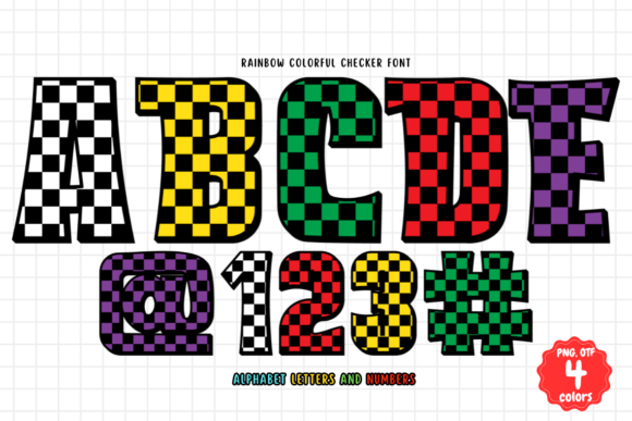 Rainbow Colorful Checker Font - Featured Image