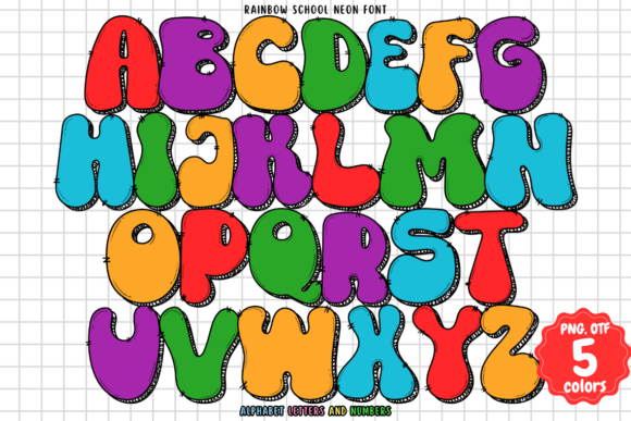 Rainbow School Neon Font - Featured Image