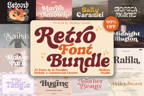 Retro Bundle Collection Font - Featured Image