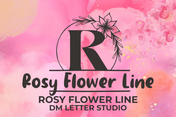 Rosy Flower Line Monogram Font - Featured Image