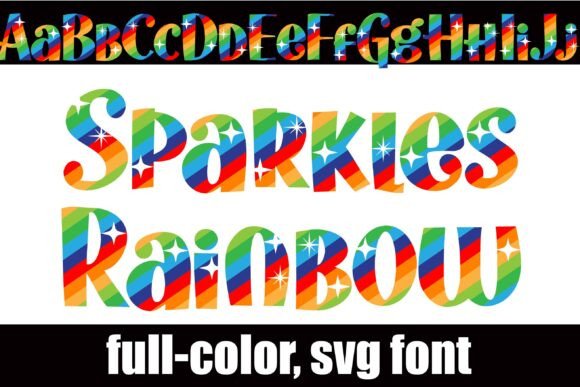 Sparkles Rainbow Font - Featured Image