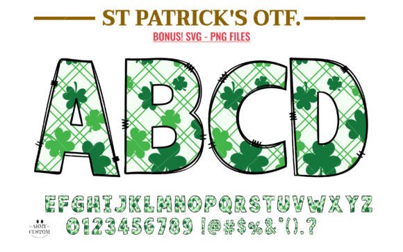 St. Patrick's Day Shamrock Plaid Font - Featured Image