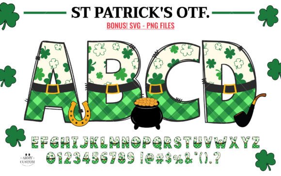 St. Patrick's Shamrock Plaid Font - Featured Image