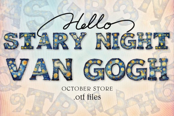 Starry Night Van Gogh Font - Featured Image