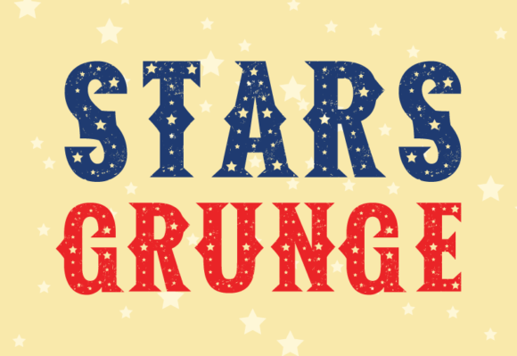 Stars Grunge Font - Featured Image