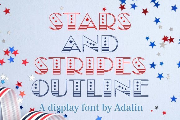 Stars and Stripes Outline Font - Featured Image