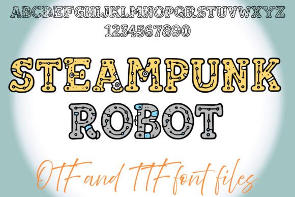 Steampunk Robot Font - Featured Image