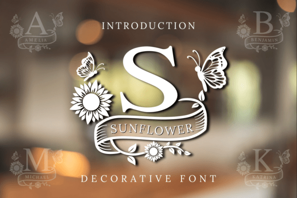 Sunflower Monogram Font - Featured Image