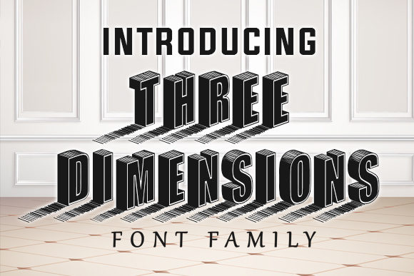 Three Dimensions Font - Featured Image