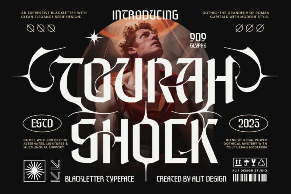 Tourah Shock Font - Featured Image