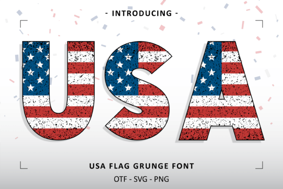 Usa Flag Grunge Font - Featured Image