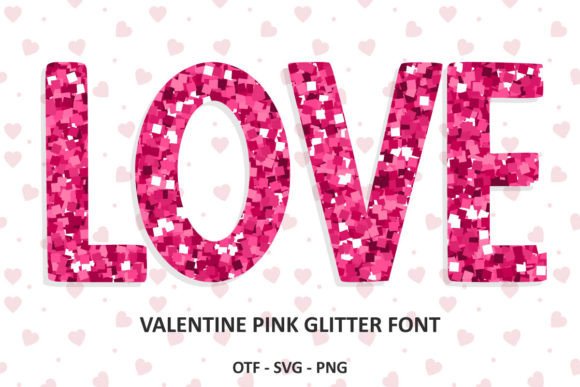 Valentine Pink Glitter Font - Featured Image