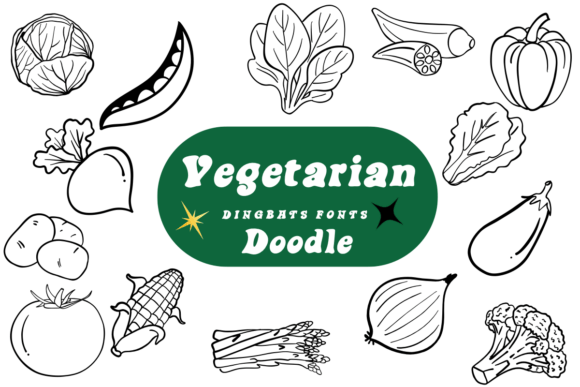 Vegetarian Doodle Font - Featured Image