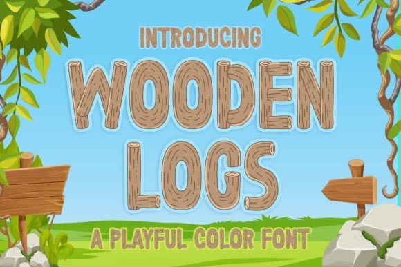 Wooden Logs Font - Featured Image