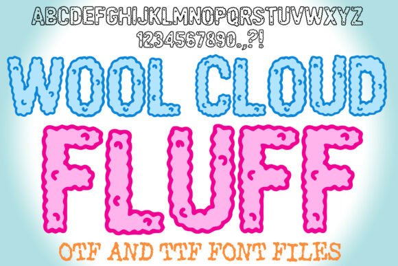 Wool Cloud Fluff Font - Featured Image