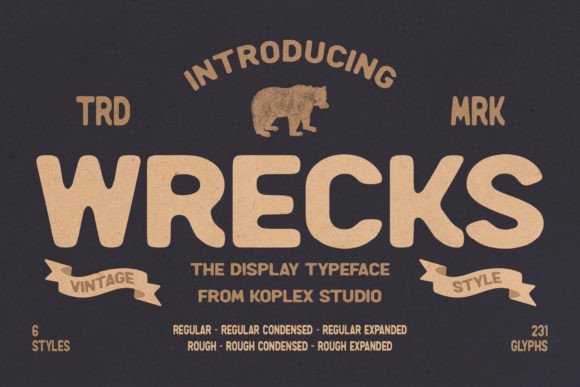 Wrecks - Vintage Font - Featured Image
