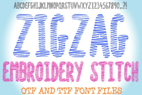 Zigzag Embroidery Stitch Font - Featured Image